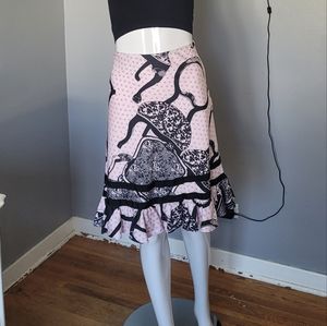 Anthropologie Elevenses Chair Print Skirt, VGUC, Size 6